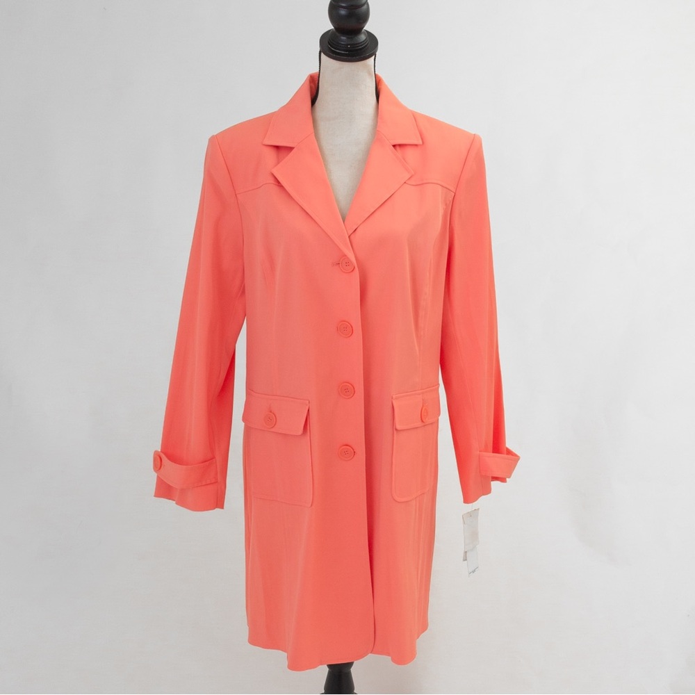 Classic longer length jacket spring coral color from Norton McNaughton L spring